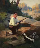 Robert Farrington Elwell, An unfortunate visitor, oil on canvas