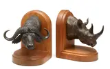 Douglas Van Howd, Rhino and Water buffalo Bookends (A Pair)