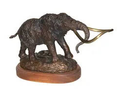 Douglas Van Howd, African bull buffalo with birds; Woolly mammoth (group of 2), first inscribed '© Van Howd 1/24' with artist's device (on the base); second inscribed '© Van Howd 1' (on the bronze base)