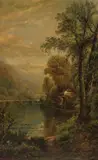 Edmund Darch Lewis, A wooded river scene