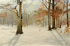 Leon Durand Bonnet, A Nor'easter 1926; Wintry wooded wonderland (Two)