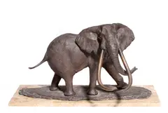 Robert Glen, Elephant Ahmed, 1971, bronze on marble plinth