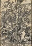 St. Francis receiving the stigmata (B. 110; M., Holl. 224) by Albrecht Durer, c. 1503-04, Woodcut, sold Jan 2013