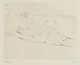 Henry Moore, Reclining Figures on Beach (C. 363), 1975, Etching on wove paper with Moore watermark