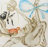 Francesco Clemente, Blue Ribbon, 1994, Aquatint in colors on wove paper
