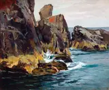 Abraham Bogdanove, Pulpit Rock, oil on canvas