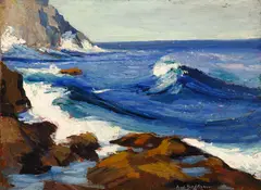 Monhegan by Abraham Bogdanove, oil on panel, sold Oct 2012