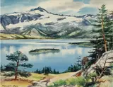 Ranulph Bye, Lake Scene, watercolor and pencil on paper