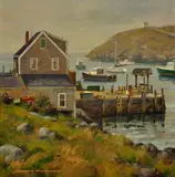 Donald Allen Mosher, Misty Morning, Monhegan, oil on canvas
