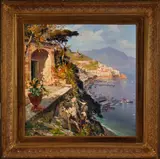 Continental School, 20th Century, Amalfi Coast, oil on board
