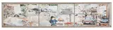 American, 20th Century, History of a Porsche Triptych, mixed media on board