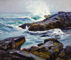 Monhegan Island Surf by Abraham Bogdanove, oil on canvas, sold Oct 2012