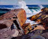 Abraham Bogdanove, Rocky Shore with Waves
