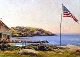 Peter Poskas, The Flag, The Flake, Smutty Nose and The Manana, oil on panel