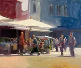 Ken Auster, You're Late, oil on canvas