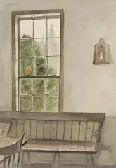 Ann Wyeth McCoy, Windsor Bench, watercolor and pencil on paper