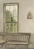 Ann Wyeth McCoy, Windsor Bench, watercolor and pencil on paper