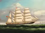 Continental School, 19th Century, The three masted barque Raigmullen at sea, oil on canvas
