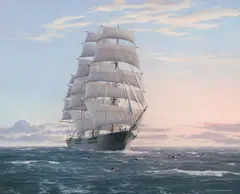 Downeaster by Charles F. Kenney, oil on canvas, sold Oct 2012