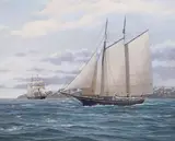 Charles F. Kenney, The whaling schooner Margaret, oil on canvas