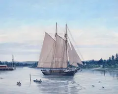 A Maine Lumber Schooner by Charles F. Kenney, oil on canvas, sold Oct 2012