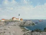William R. Beebe, Portland Headlight, oil on canvas