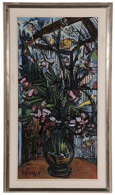 Isis Kischka, [Viviane ou Eve Aux Oiseaux], 1965, oil on canvas