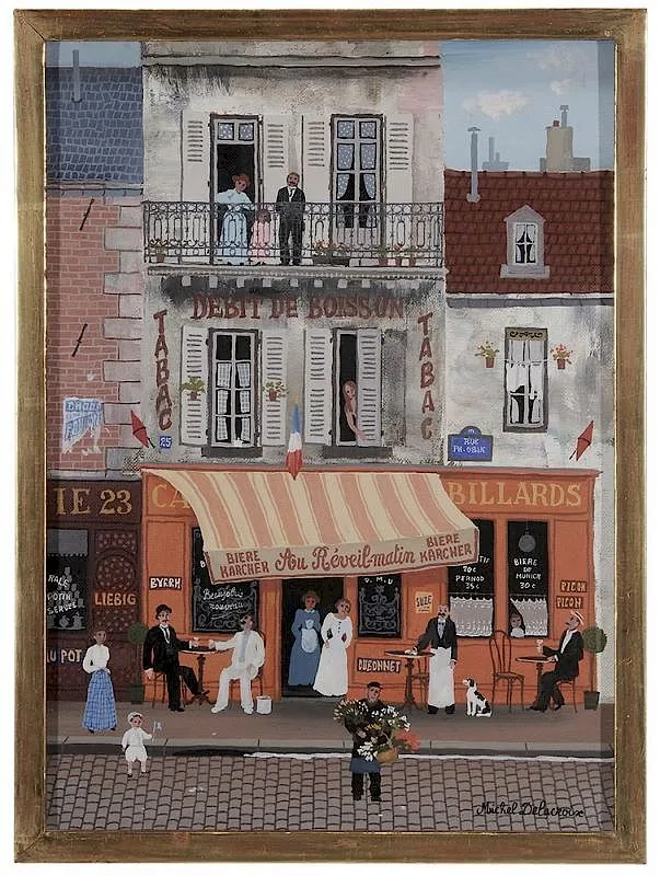[Fleurs à vendre] by Michel Delacroix, oil on canvas, sold Nov 2015