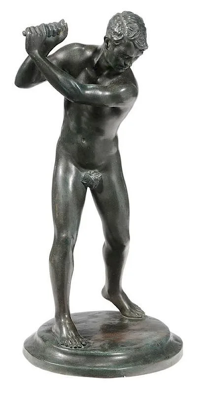 Geneva Mercer, The Swing, nude golfer, 1916, patinated bronze