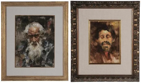 Ramon Kelley, Two portraits: A Wise Old Man ("White Beard"), pastel
