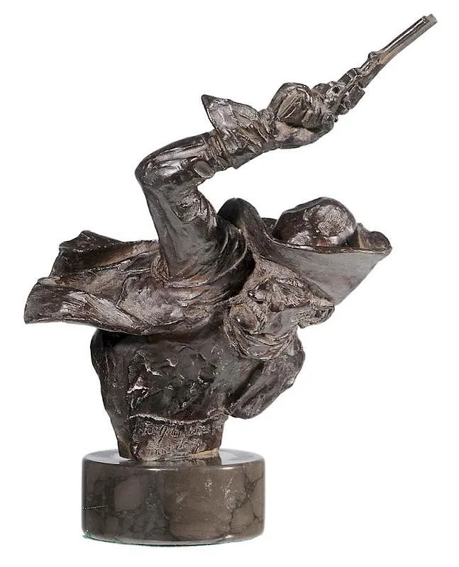 Cowboy by Harry Jackson, patinated bronze on marble, sold Nov 2015
