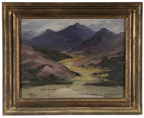 Arthur J. Hammond, Along the Arkansas River/N.W. of Canyoun City-Colorado, oil on fiberboard
