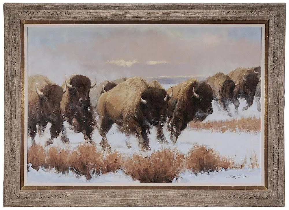 Herd of Bison by John Demott, oil on canvas, offered Nov 2015