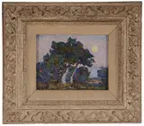 Birger Sandzén, Early Moon, Cottonwood Grove