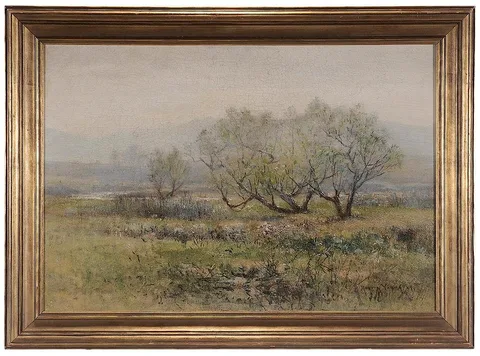 Harvey O. Young, Spring in the Monument Creek, Colorado Springs, Colorado, oil on fiberboard
