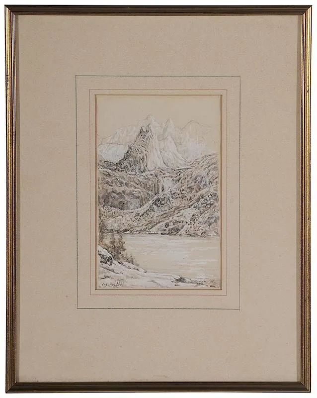 Western Landscape by William "Willy" E. Reiffel, watercolor and gouache on paper, offered Nov 2015