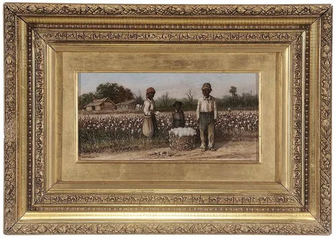 William Aiken Walker, Cotton Field, oil on artist board