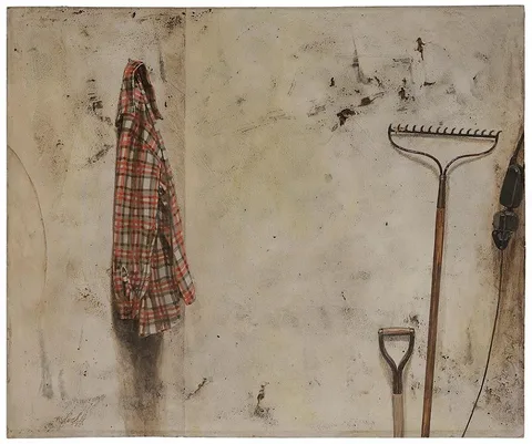 Bruce's Shirt by Richard Loehle, 1972, tempera on paper board, sold Nov 2015