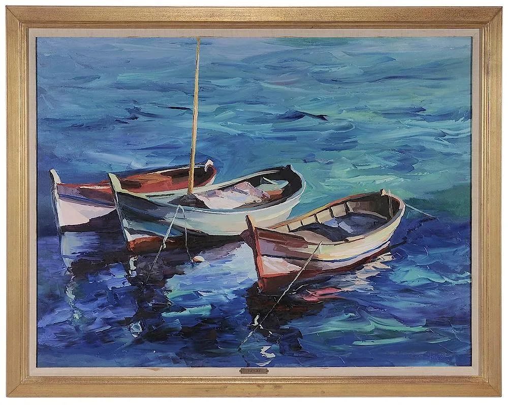 Don Hazen, Three Dories, oil on canvas