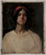 Adelaide Mahan, Young Woman with Red Headband