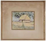 Adelaide Mahan, Seaside Hut with Palm Tree