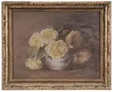 Adelaide Mahan, Yellow Roses in Blue and White Bowl