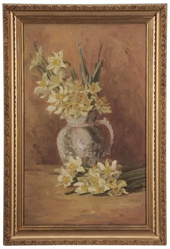 Daffodils in a Pitcher by Adelaide Mahan, oil on canvas, offered Nov 2015