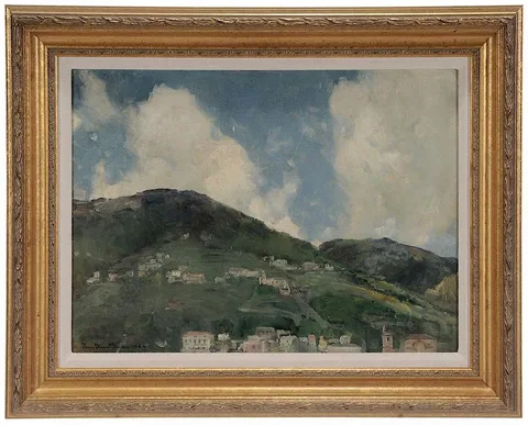 Villas, Italy by Oliver Dennett Grover, 1926, oil on canvas-wrapped board, sold Nov 2015