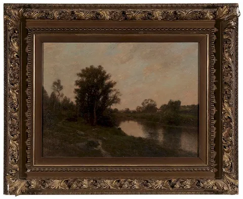 Sunset on a River by Edward Gay, 1899, oil on canvas, sold Nov 2015