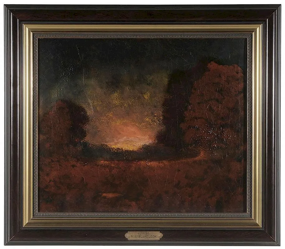 Sunrise by Ralph Albert Blakelock, oil on canvas, sold Nov 2015