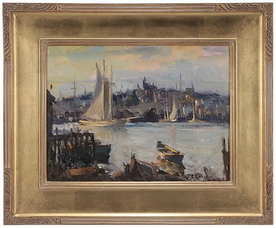Gloucester Harbor by Robert Charles Gruppe, oil on canvas, sold Nov 2015