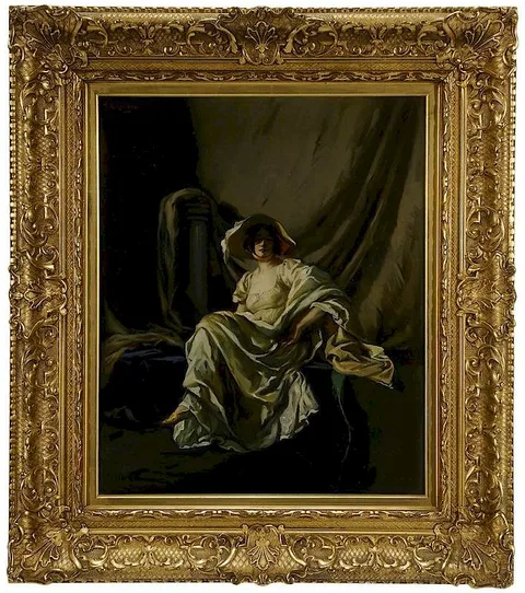 Julius Rolshoven, Model in the Artist's Studio, oil on canvas