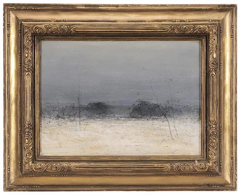 Leonard Ochtman, Snowy Field, 1897, oil on panel