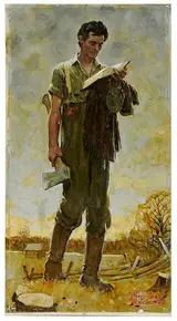 Norman Rockwell, Lincoln the Railsplitter (Young Woodcutter)